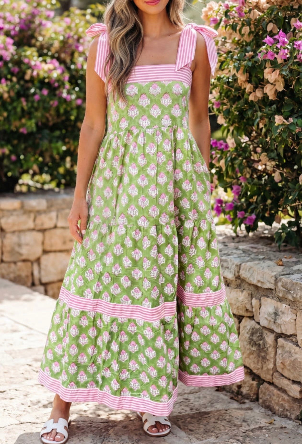 Green Geometric Dress