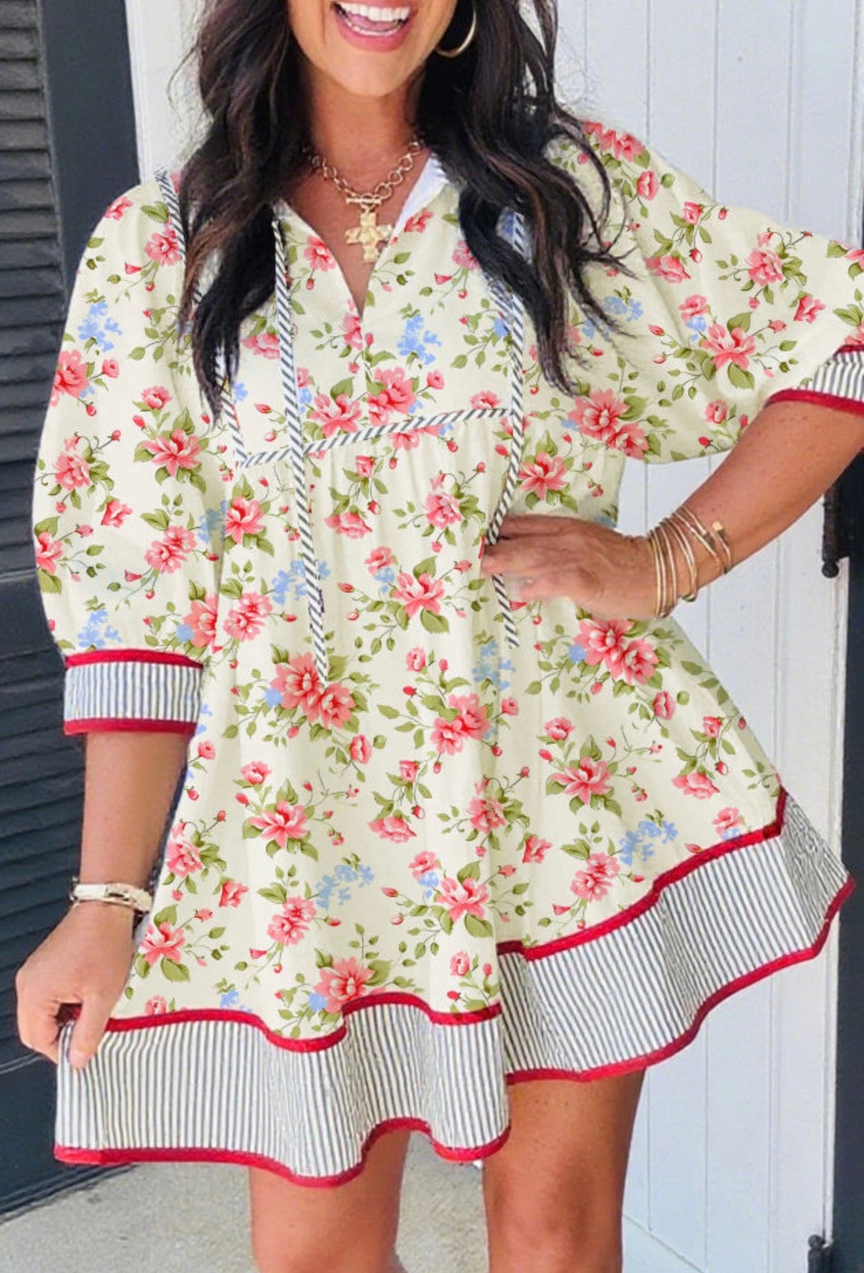 Red/Blue Floral Dress