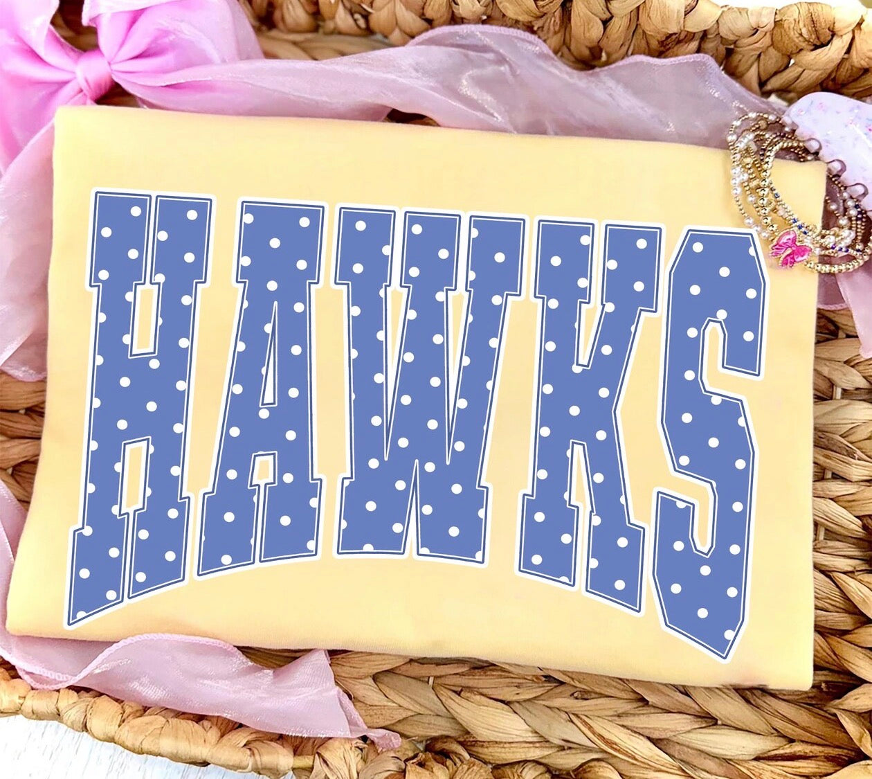 Blue Polka Dot Mascot- Comfort Color