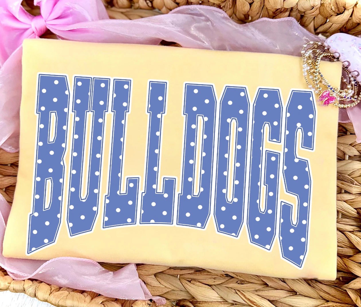 Blue Polka Dot Mascot- Comfort Color